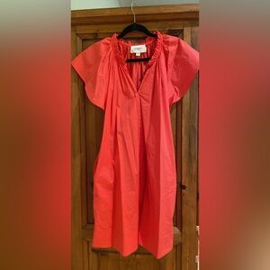 Pomander Place Coral Midi Dress